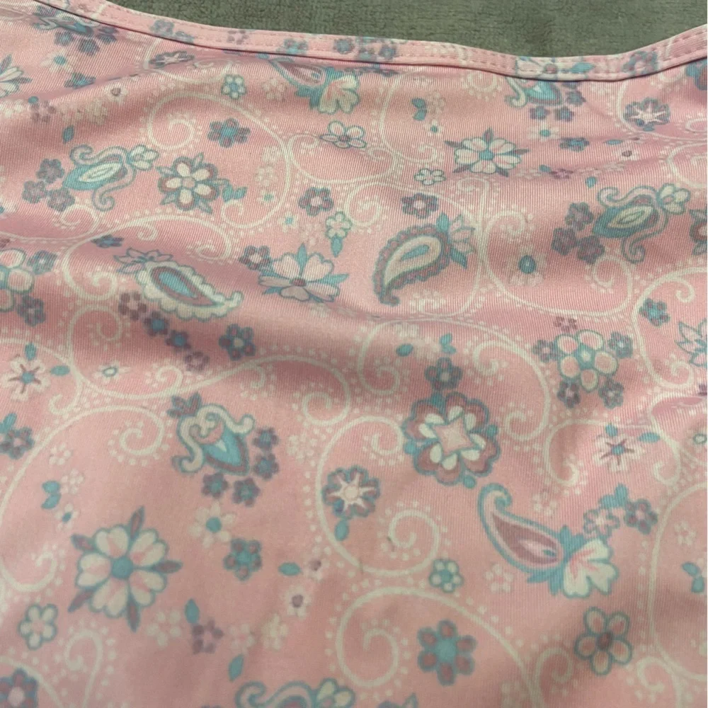 New! Frankies Bikini's Pink Paisley Floral High Rise Bikini Bottom 10724